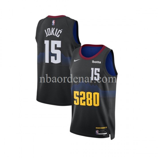 Camiseta Denver Nuggets Nikola Jokic 15 Nike 2023-2024 City Edition Negro Swingman