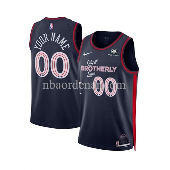 Camiseta Philadelphia 76ers Custom Nike 2023-2024 City Edition Azul Marino Swingman